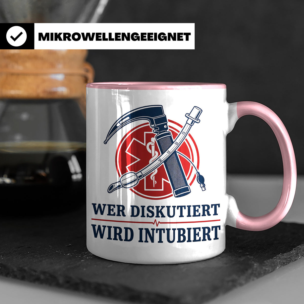 Anästhesie Tasse Wer diskutiert wird intubiert - Lustiges Ge – Rosa [farbe:rosa]