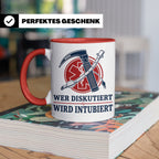 Anästhesie Tasse Wer diskutiert wird intubiert - Lustiges Ge – Rot [farbe:rot]