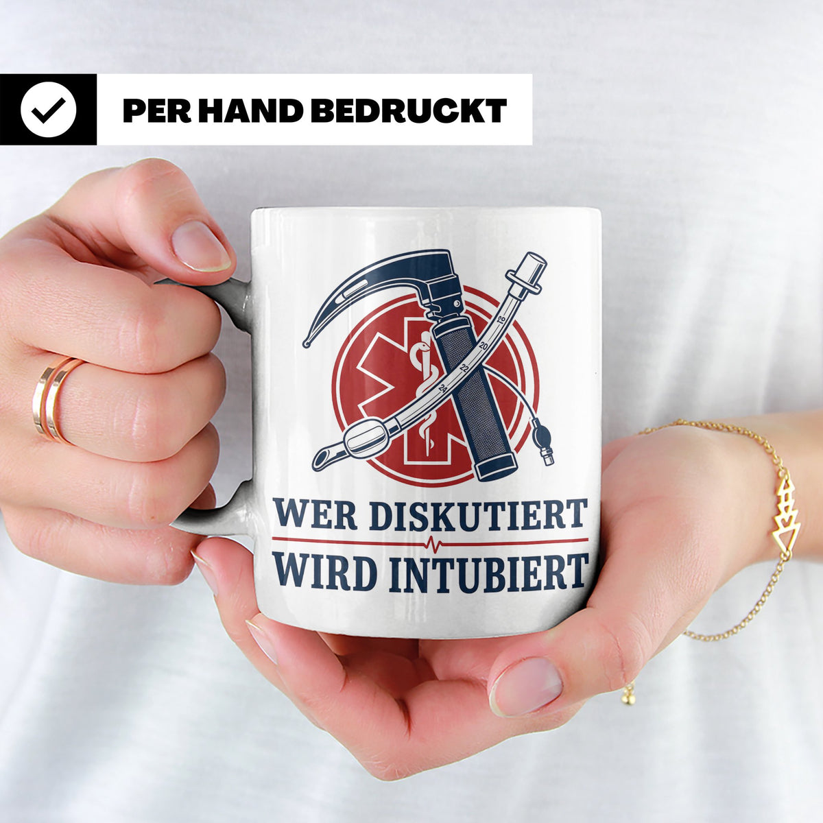Anästhesie Tasse Wer diskutiert wird intubiert - Lustiges Ge – Weiß [farbe:weiß]