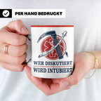 Anästhesie Tasse Wer diskutiert wird intubiert - Lustiges Ge – Rot [farbe:rot]