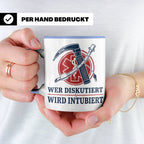 Anästhesie Tasse Wer diskutiert wird intubiert - Lustiges Ge – Blau [farbe:blau]