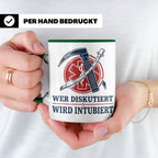 Anästhesie Tasse Wer diskutiert wird intubiert - Lustiges Ge – Grün [farbe:grün]