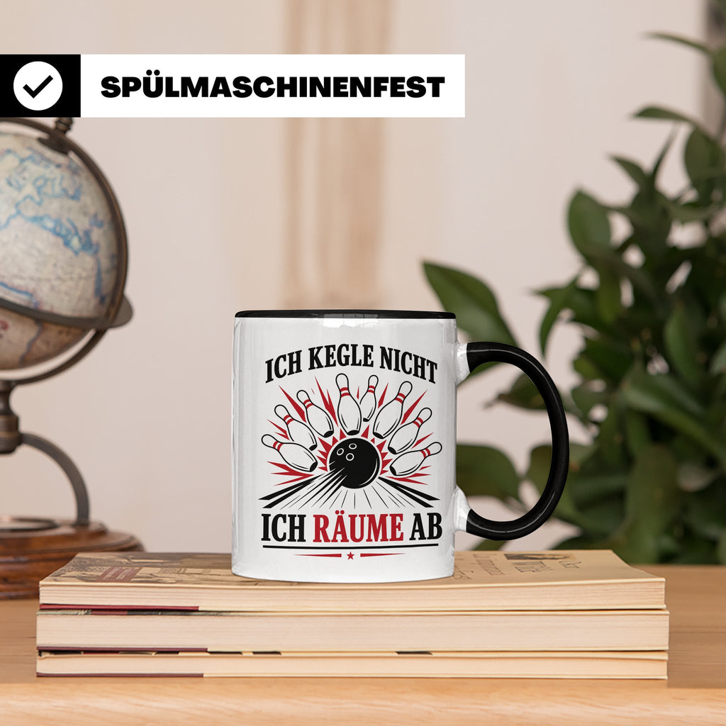 Kegeln Tasse Ich kegle nicht ich räume ab - Lustiges Geschen – Schwarz [farbe:schwarz]