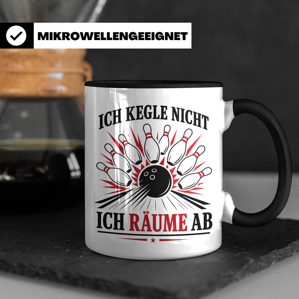 Kegeln Tasse Ich kegle nicht ich räume ab - Lustiges Geschen – Schwarz [farbe:schwarz]