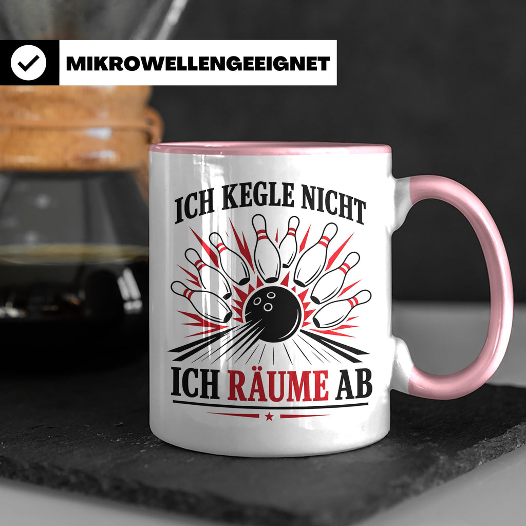 Kegeln Tasse Ich kegle nicht ich räume ab - Lustiges Geschen – Rosa [farbe:rosa]