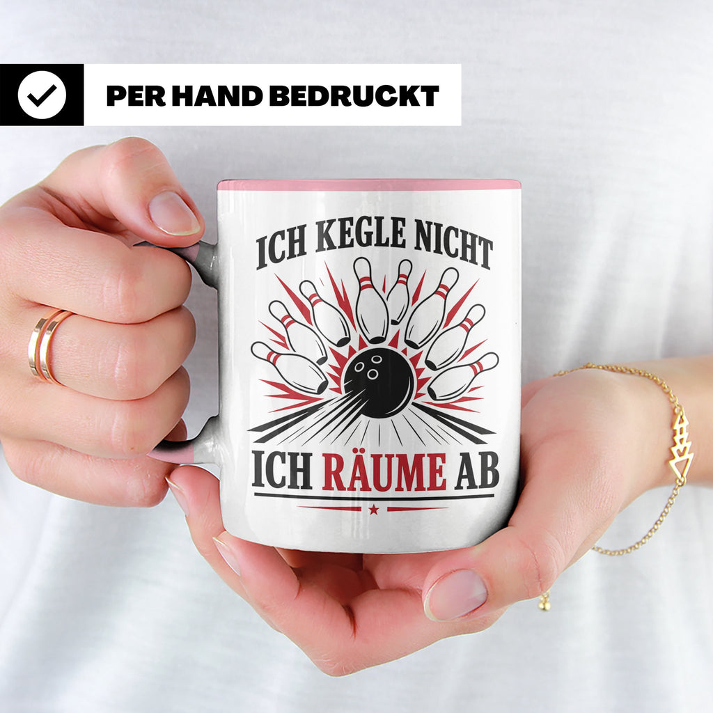 Kegeln Tasse Ich kegle nicht ich räume ab - Lustiges Geschen – Rosa [farbe:rosa]