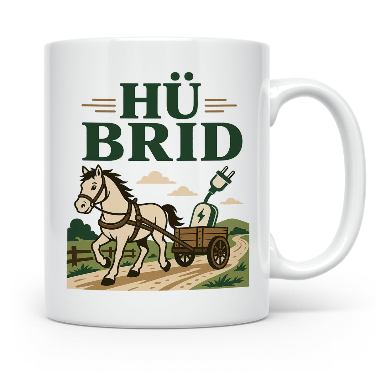 Kutsche Tasse Hü Brid - Lustiges Geschenk für Kutscher Pferd – Weiß [farbe:weiß]
