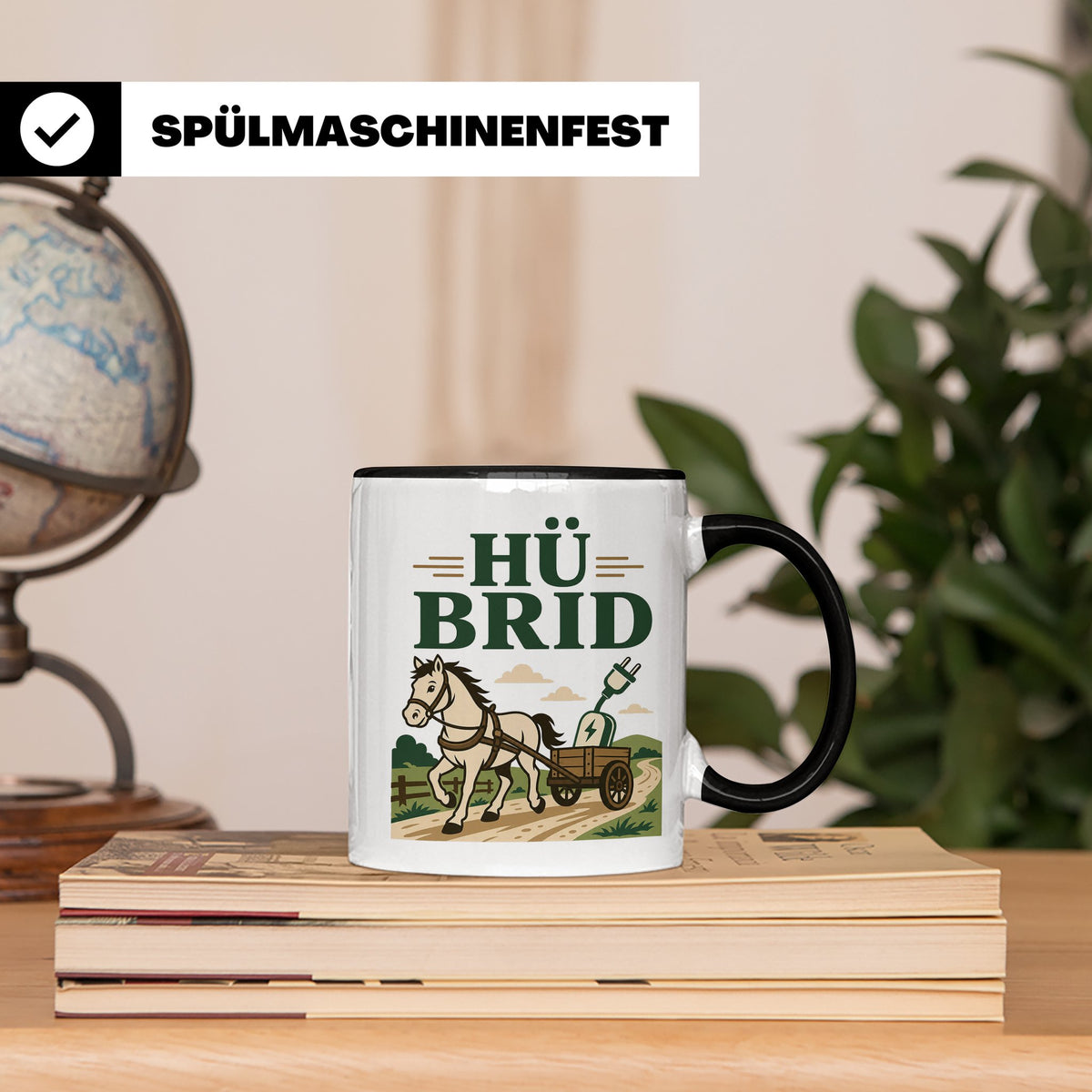Kutsche Tasse Hü Brid - Lustiges Geschenk für Kutscher Pferd – Schwarz [farbe:schwarz]