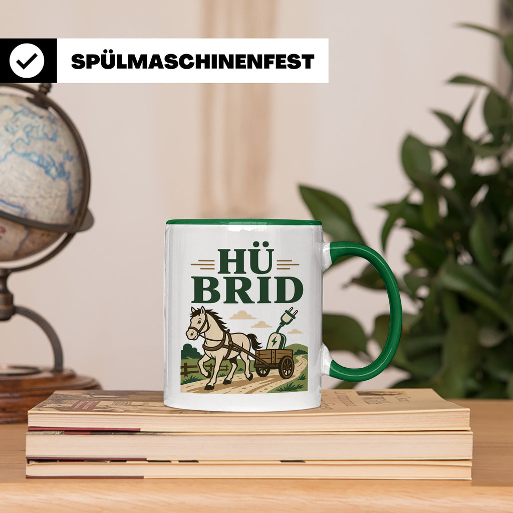 Kutsche Tasse Hü Brid - Lustiges Geschenk für Kutscher Pferd – Grün [farbe:grün]