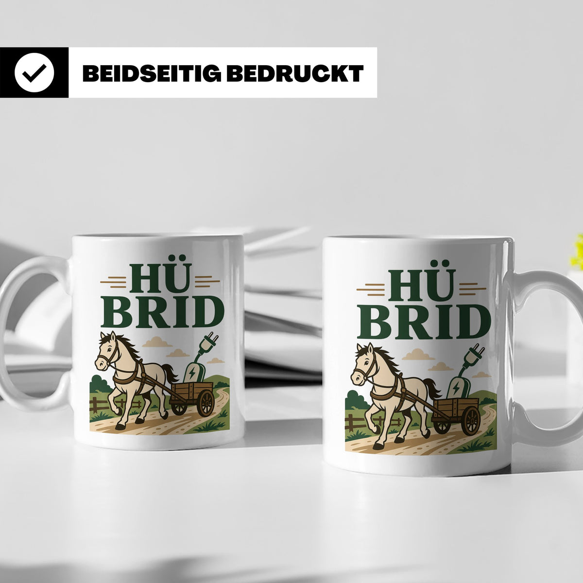 Kutsche Tasse Hü Brid - Lustiges Geschenk für Kutscher Pferd – Weiß [farbe:weiß]