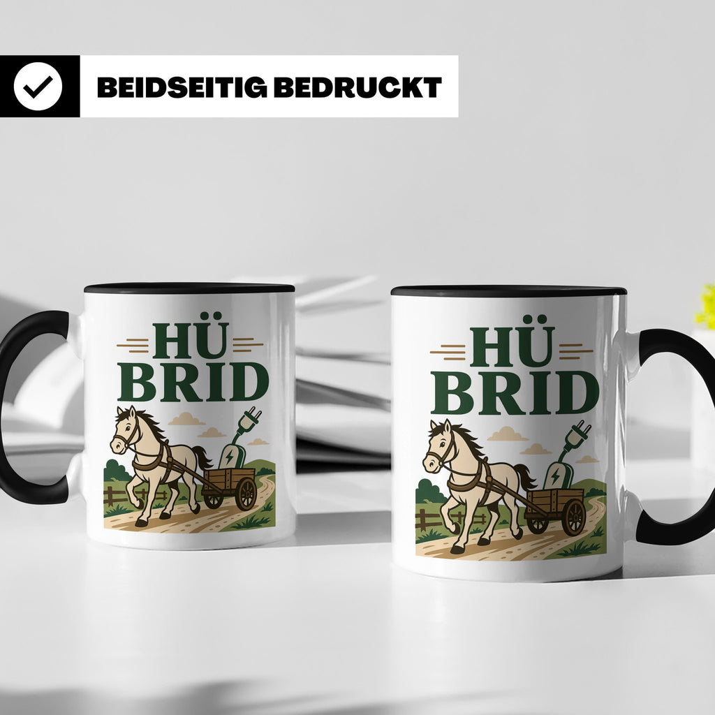 Kutsche Tasse Hü Brid - Lustiges Geschenk für Kutscher Pferd – Schwarz [farbe:schwarz]