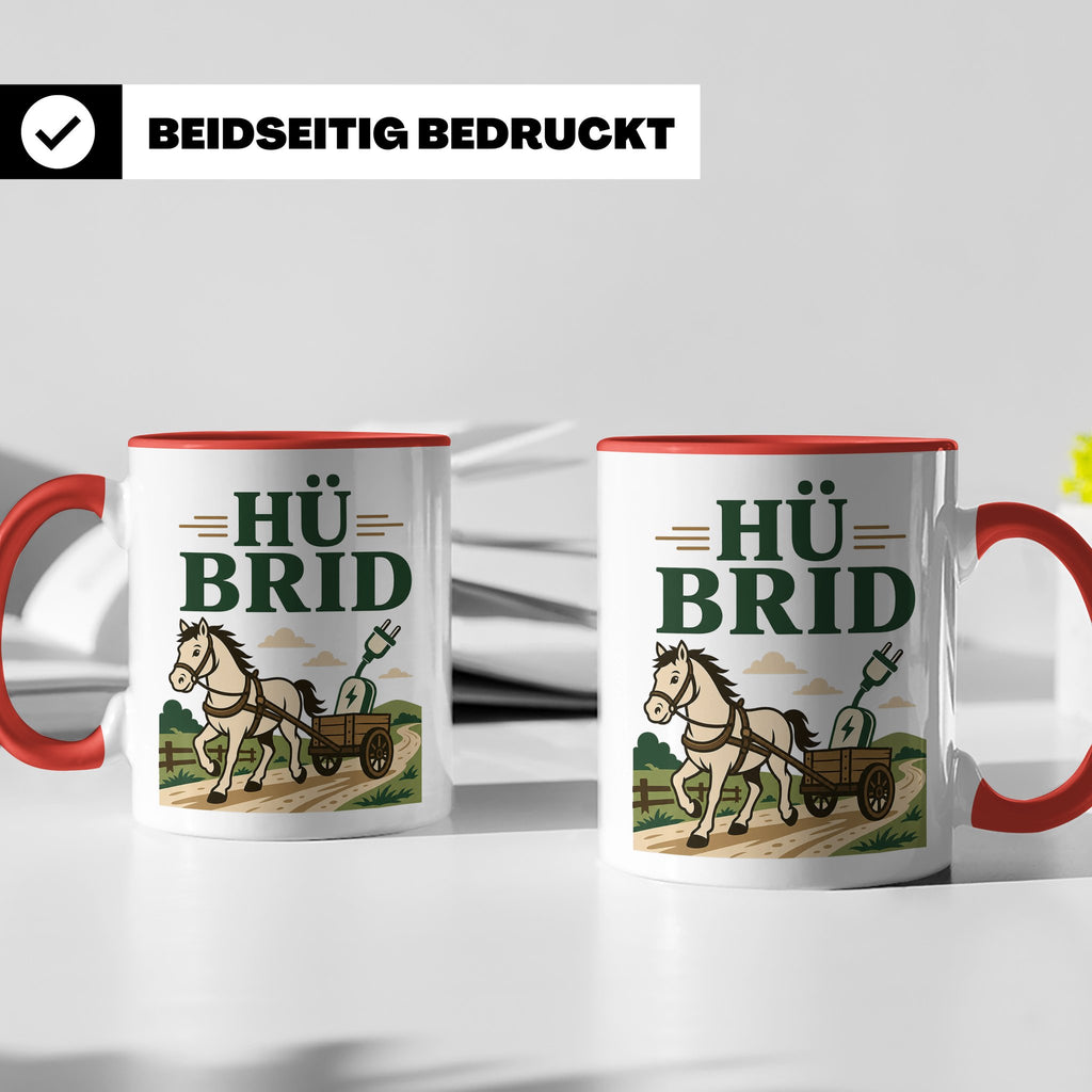 Kutsche Tasse Hü Brid - Lustiges Geschenk für Kutscher Pferd – Rot [farbe:rot]