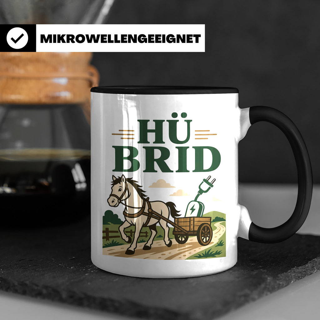Kutsche Tasse Hü Brid - Lustiges Geschenk für Kutscher Pferd – Schwarz [farbe:schwarz]