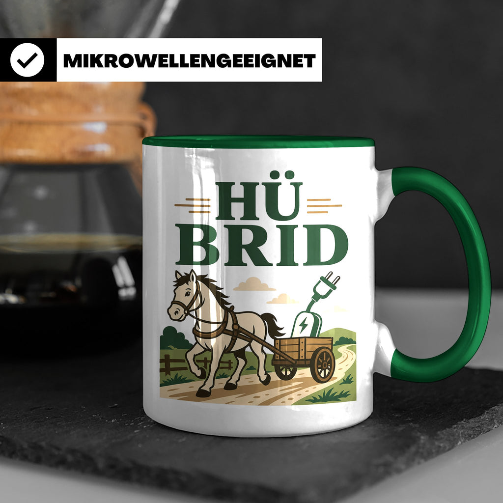 Kutsche Tasse Hü Brid - Lustiges Geschenk für Kutscher Pferd – Grün [farbe:grün]