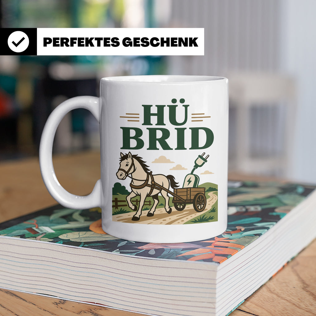 Kutsche Tasse Hü Brid - Lustiges Geschenk für Kutscher Pferd – Weiß [farbe:weiß]