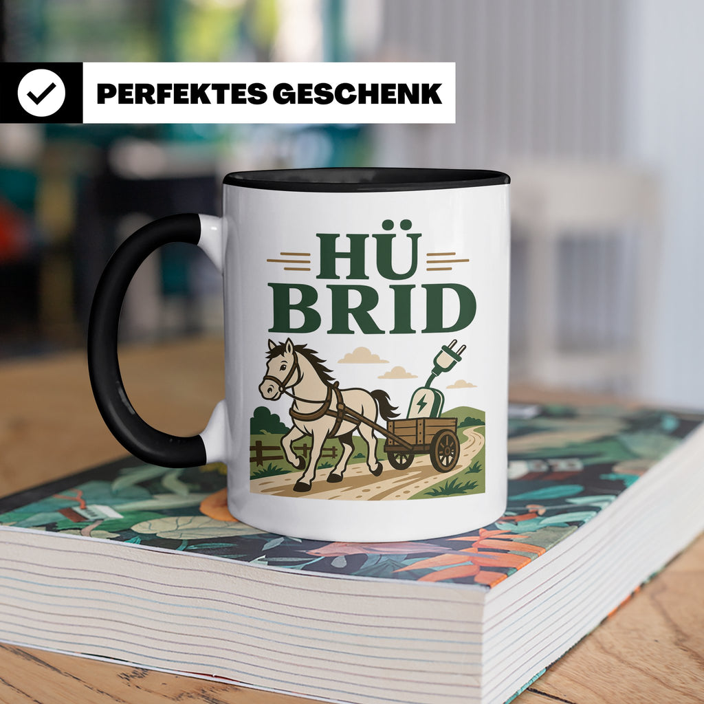 Kutsche Tasse Hü Brid - Lustiges Geschenk für Kutscher Pferd – Schwarz [farbe:schwarz]