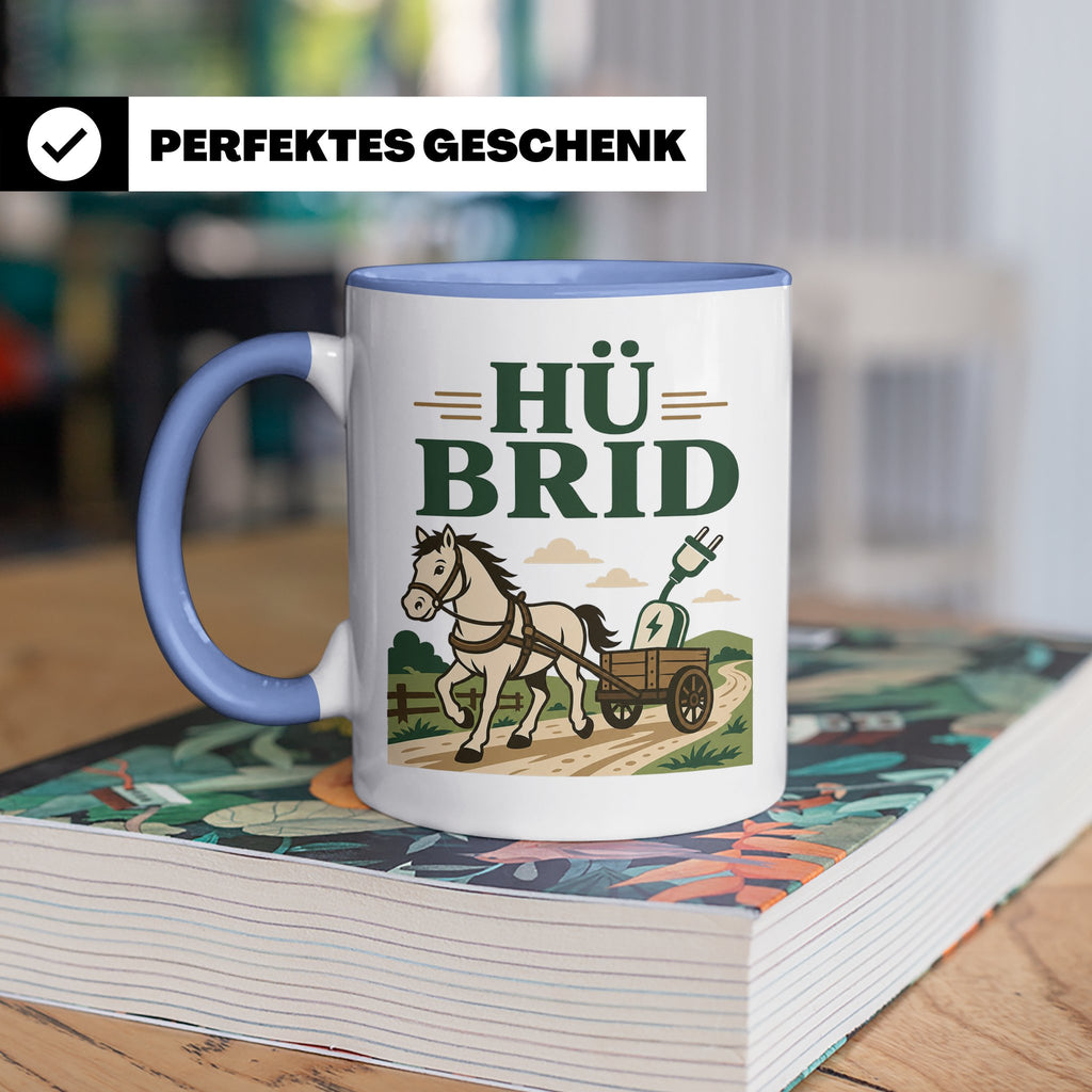 Kutsche Tasse Hü Brid - Lustiges Geschenk für Kutscher Pferd – Blau [farbe:blau]
