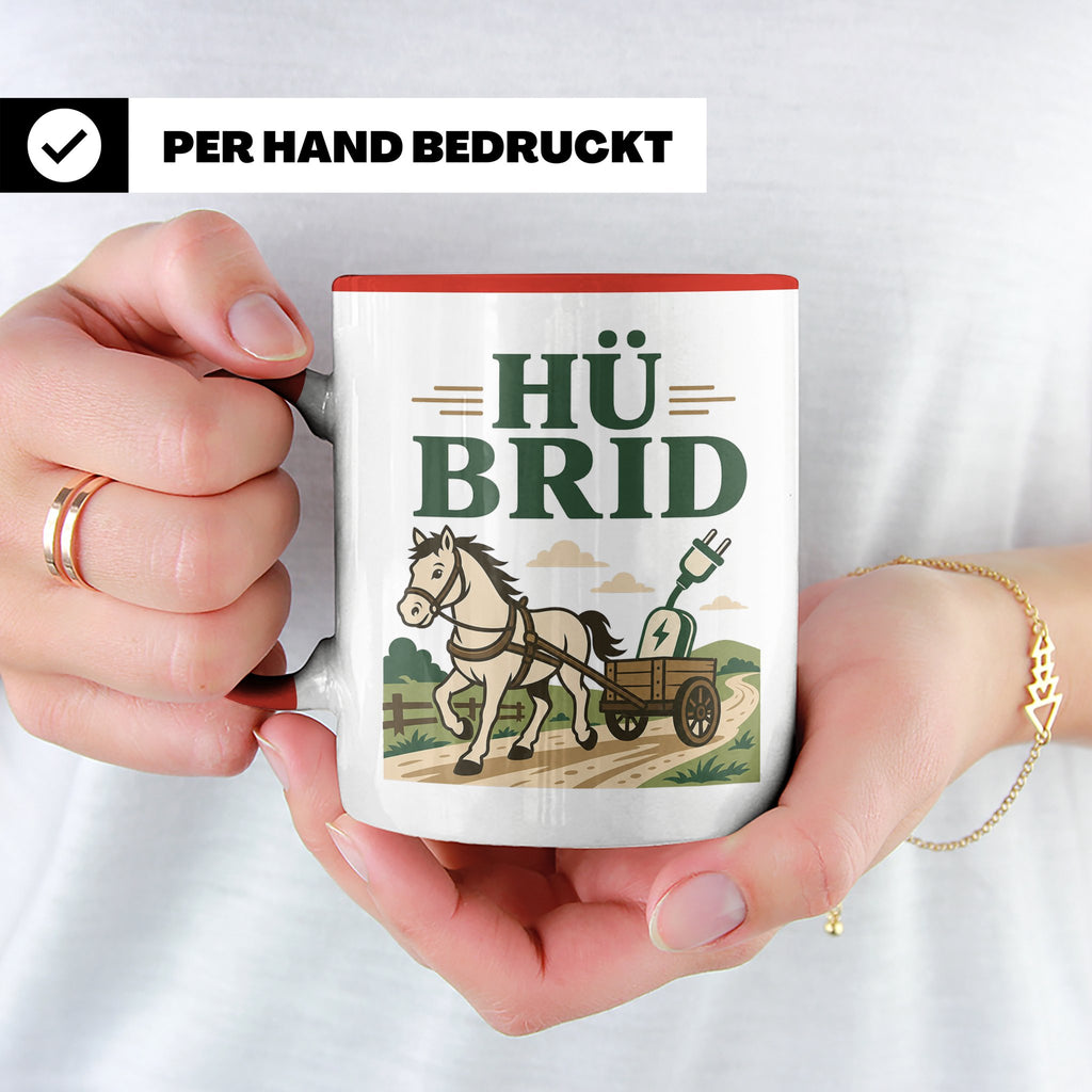 Kutsche Tasse Hü Brid - Lustiges Geschenk für Kutscher Pferd – Rot [farbe:rot]
