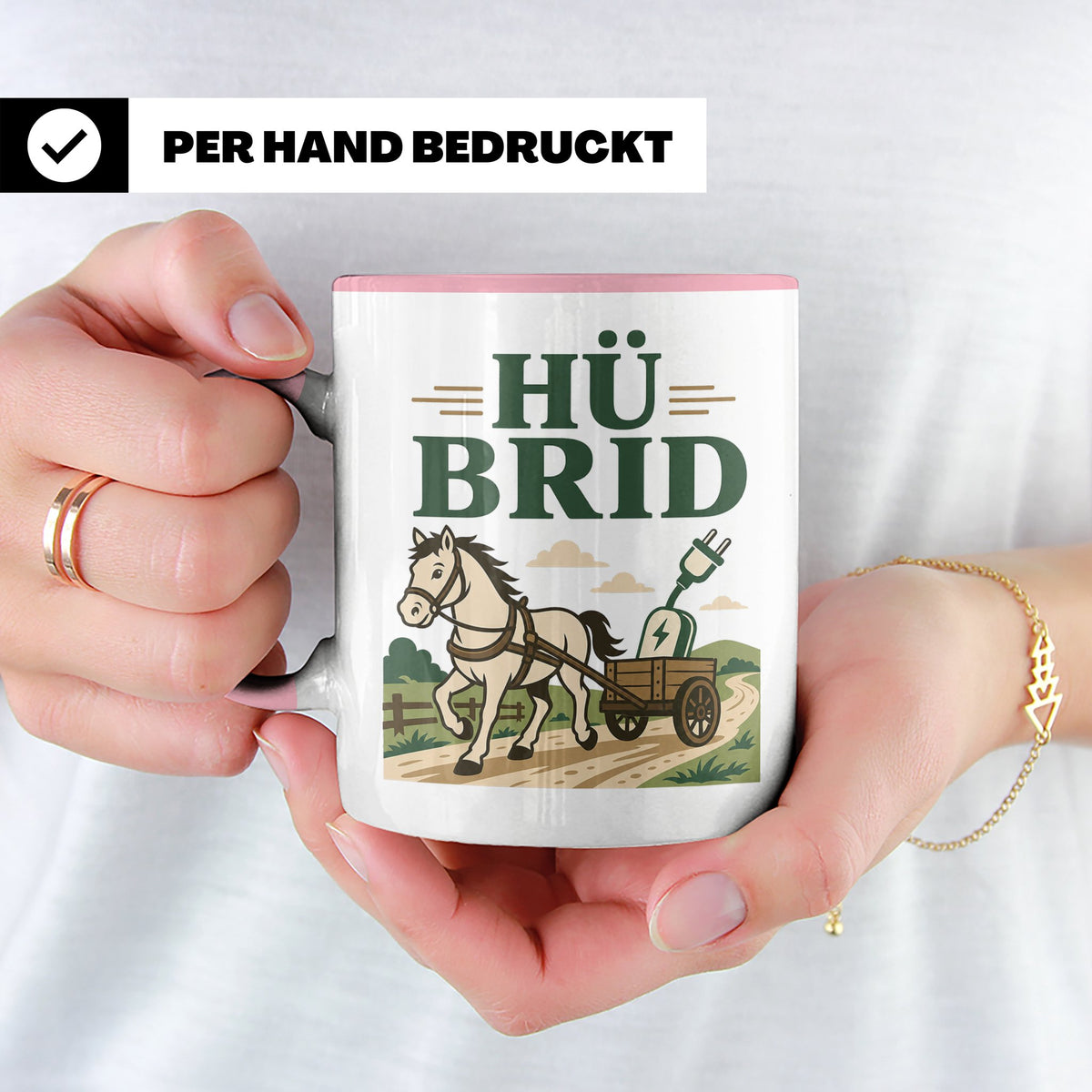 Kutsche Tasse Hü Brid - Lustiges Geschenk für Kutscher Pferd – Rosa [farbe:rosa]