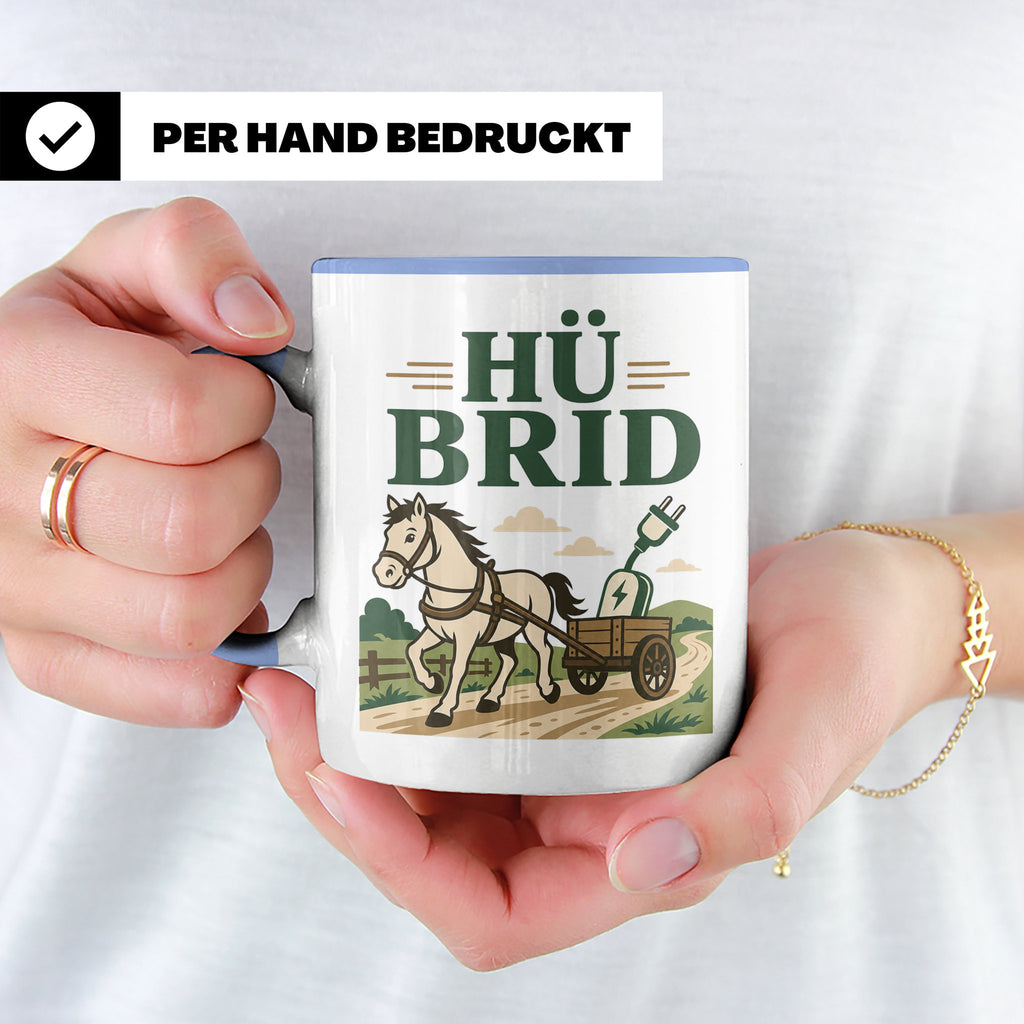 Kutsche Tasse Hü Brid - Lustiges Geschenk für Kutscher Pferd – Blau [farbe:blau]
