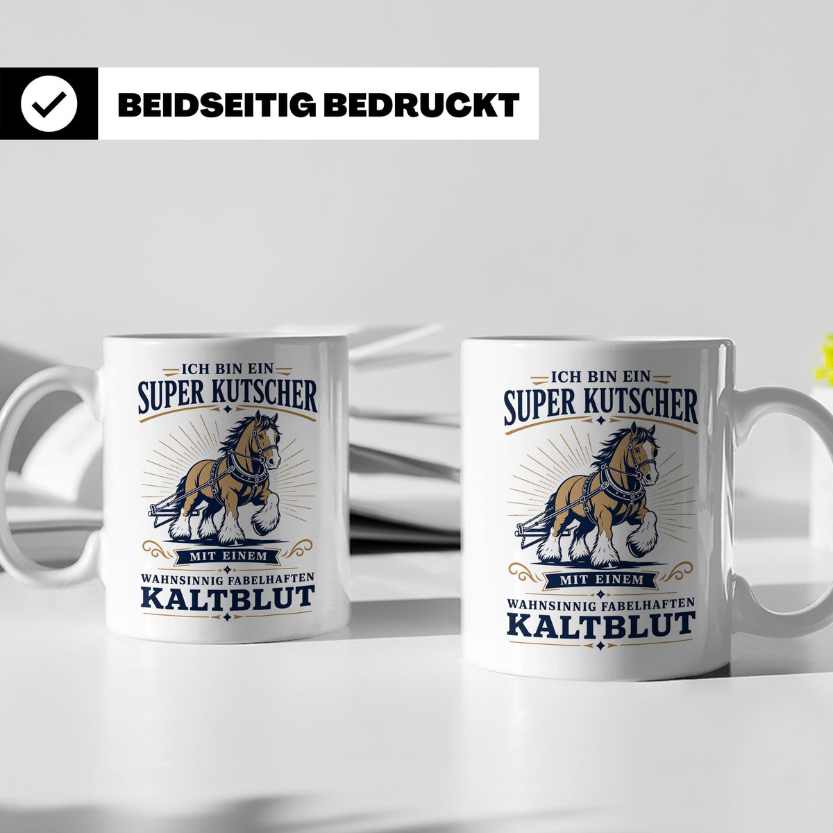 Kutscher Tasse Super Kutscher mit wahnsinnig fabelhaftem Kal – Weiß [farbe:weiß]