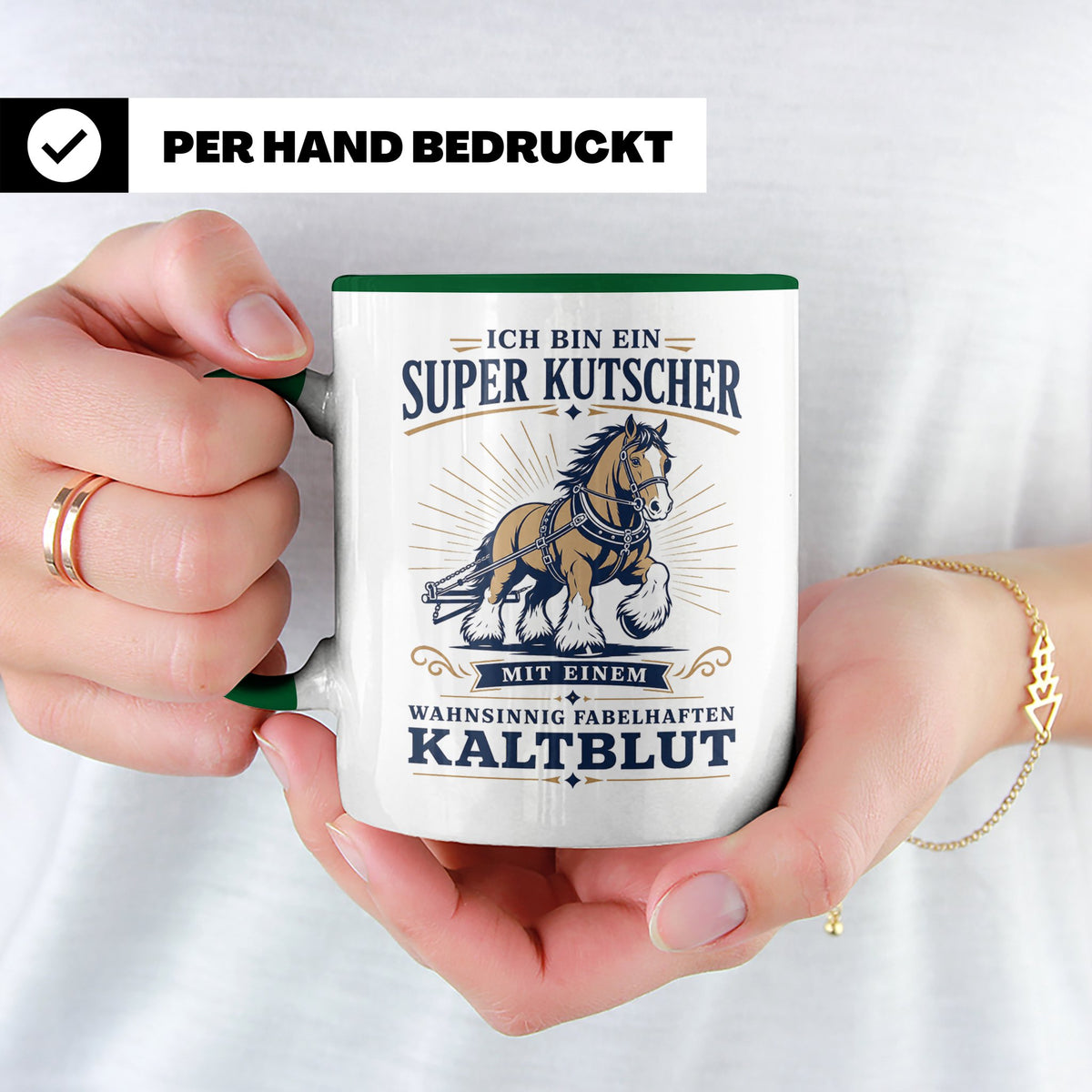Kutscher Tasse Super Kutscher mit wahnsinnig fabelhaftem Kal – Grün [farbe:grün]
