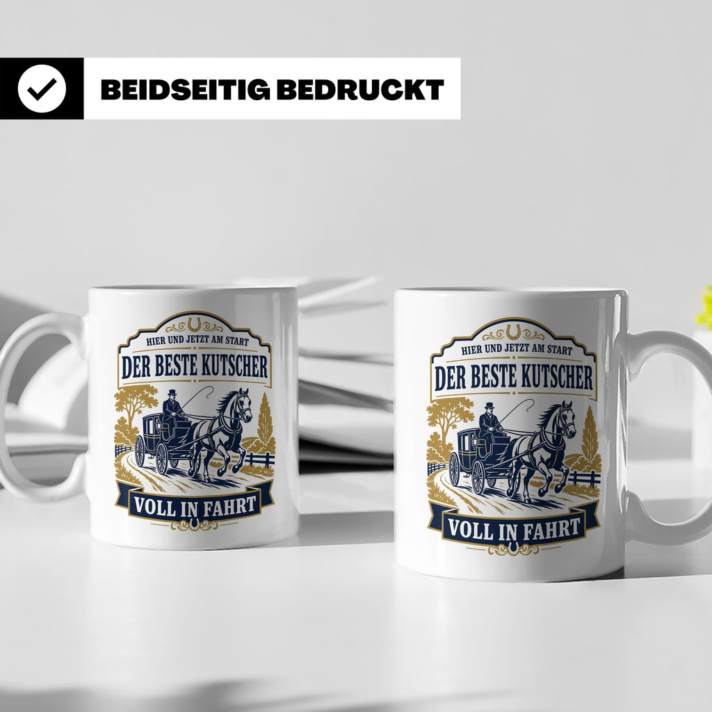 Kutscher Tasse Der beste Kutscher voll in Fahrt - Geschenk f – Weiß [farbe:weiß]