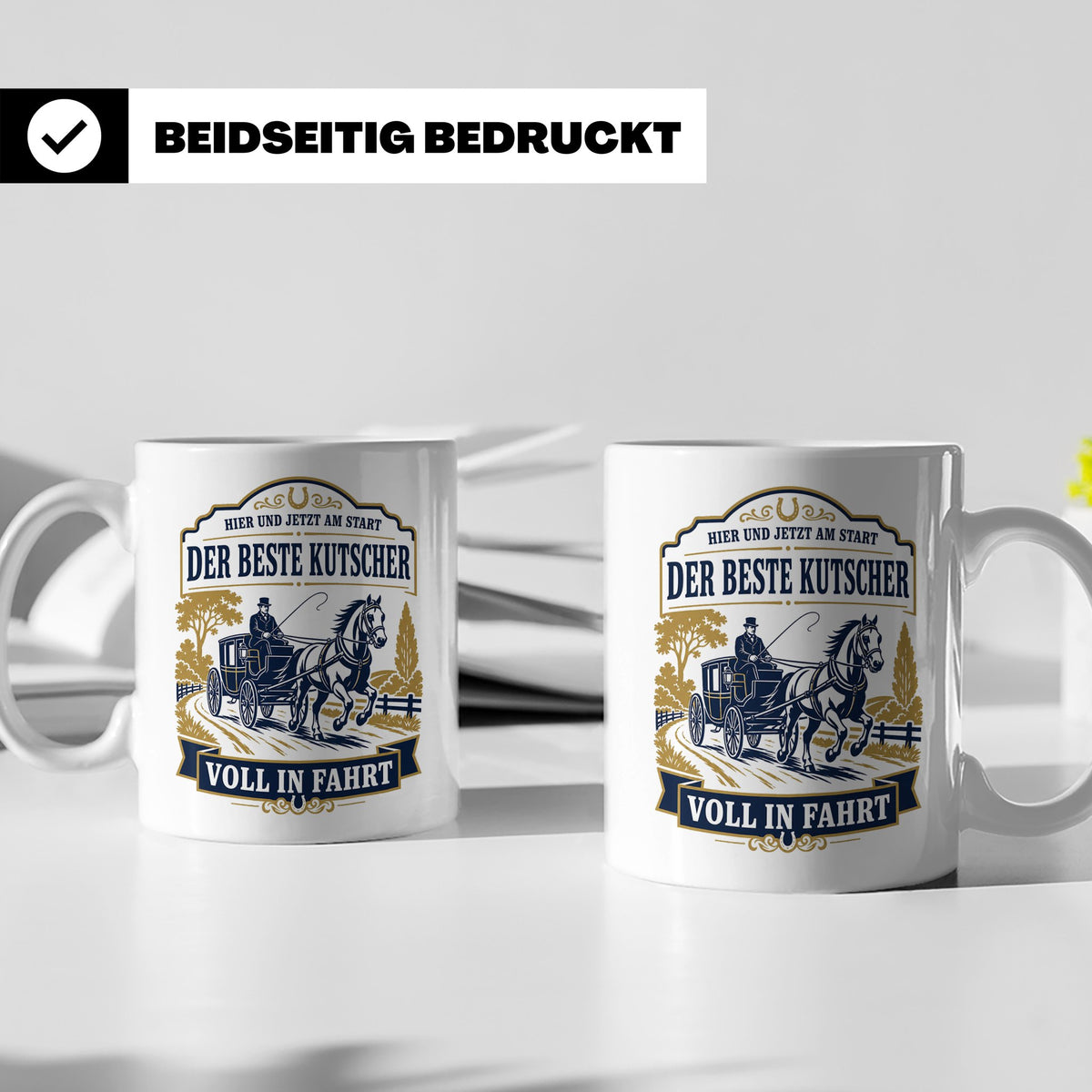 Kutscher Tasse Der beste Kutscher voll in Fahrt - Geschenk f – Weiß [farbe:weiß]