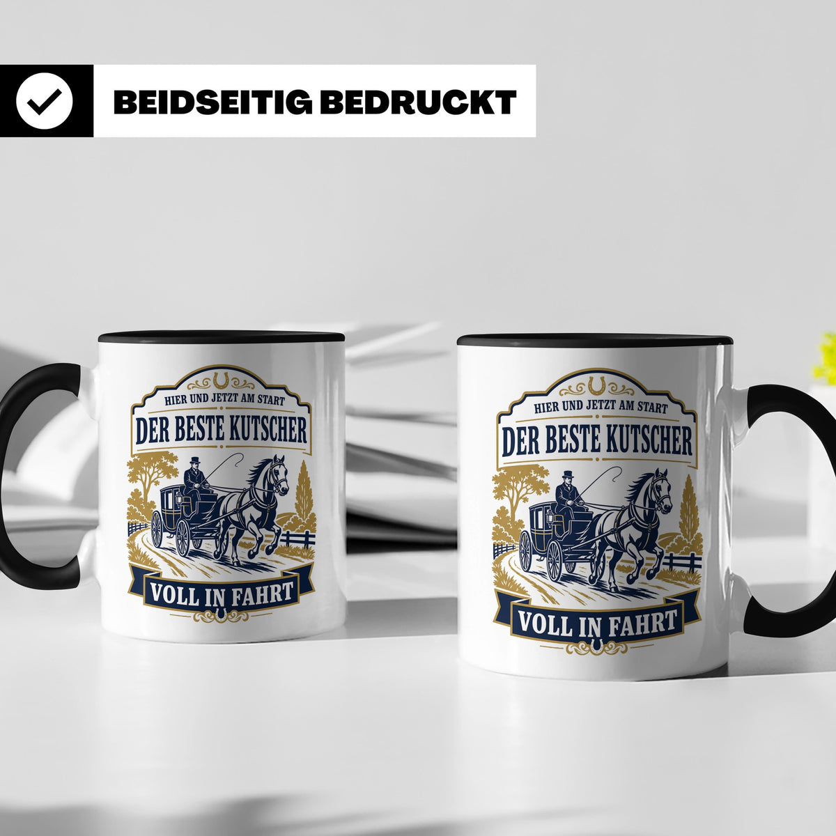 Kutscher Tasse Der beste Kutscher voll in Fahrt - Geschenk f – Schwarz [farbe:schwarz]