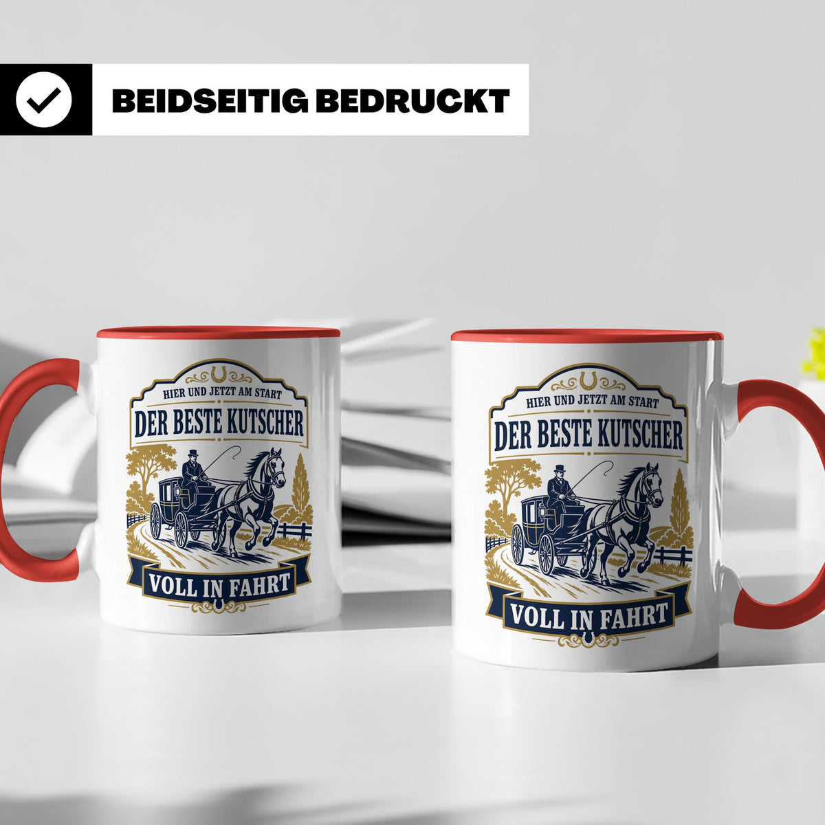 Kutscher Tasse Der beste Kutscher voll in Fahrt - Geschenk f – Rot [farbe:rot]