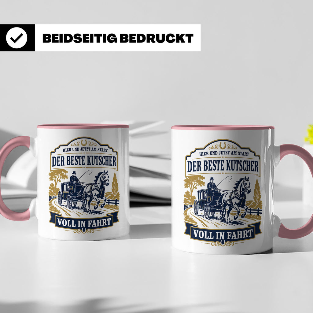 Kutscher Tasse Der beste Kutscher voll in Fahrt - Geschenk f – Rosa [farbe:rosa]