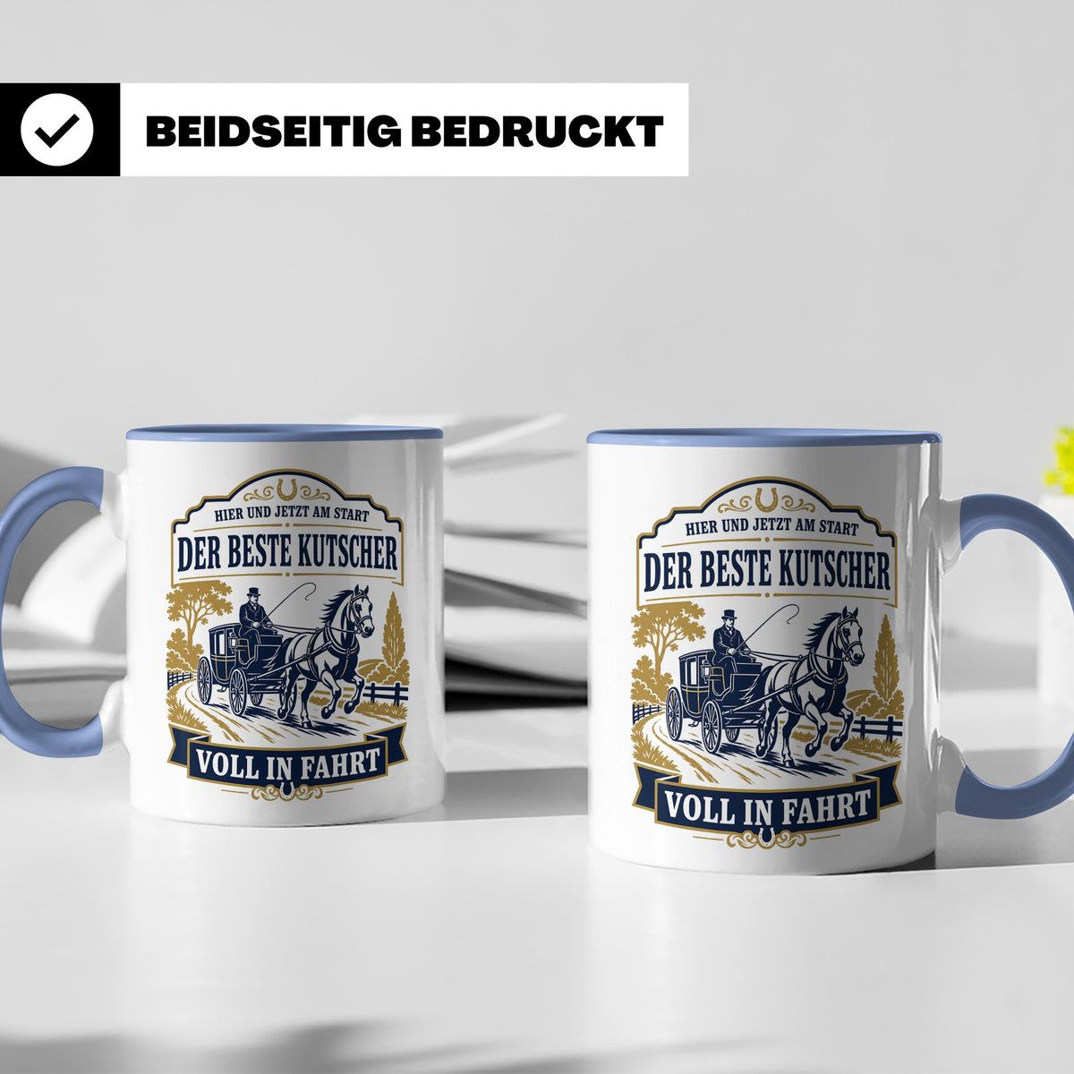 Kutscher Tasse Der beste Kutscher voll in Fahrt - Geschenk f – Blau [farbe:blau]
