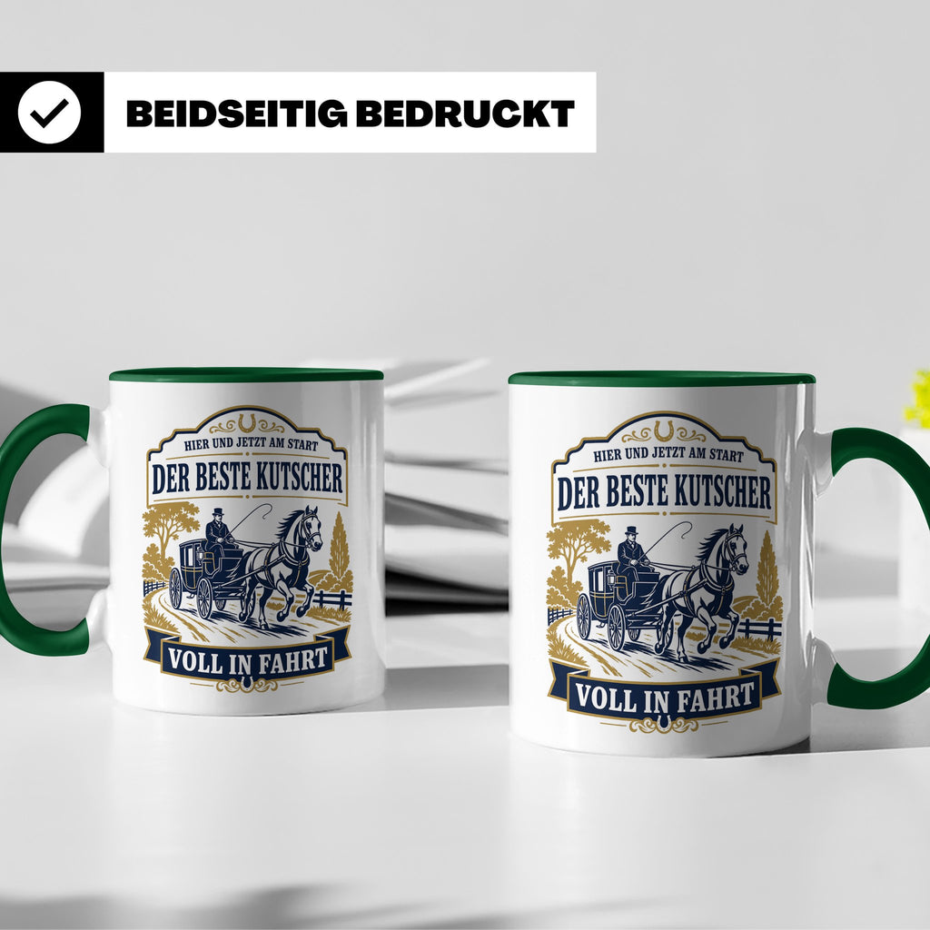 Kutscher Tasse Der beste Kutscher voll in Fahrt - Geschenk f – Grün [farbe:grün]