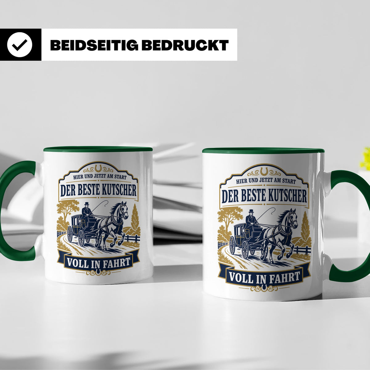 Kutscher Tasse Der beste Kutscher voll in Fahrt - Geschenk f – Grün [farbe:grün]