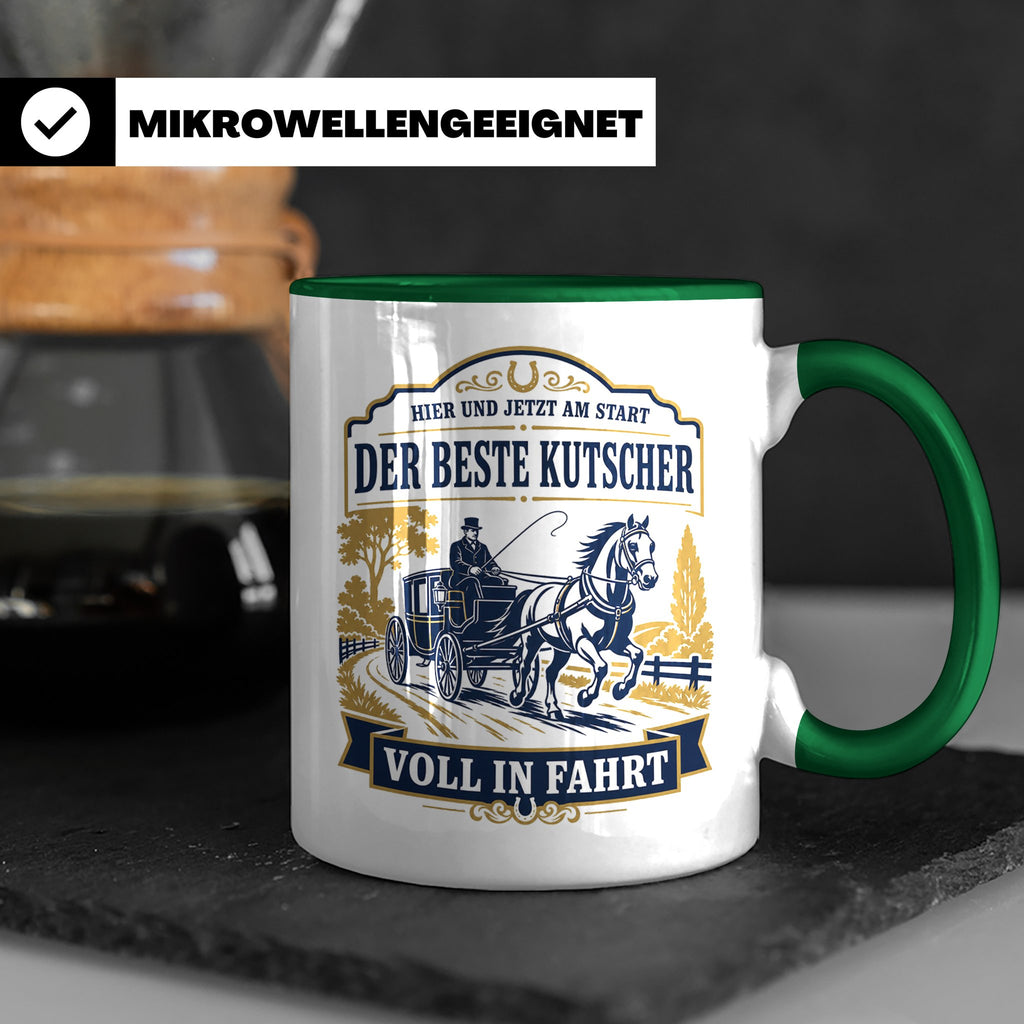 Kutscher Tasse Der beste Kutscher voll in Fahrt - Geschenk f – Grün [farbe:grün]