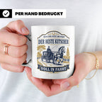 Kutscher Tasse Der beste Kutscher voll in Fahrt - Geschenk f – Weiß [farbe:weiß]