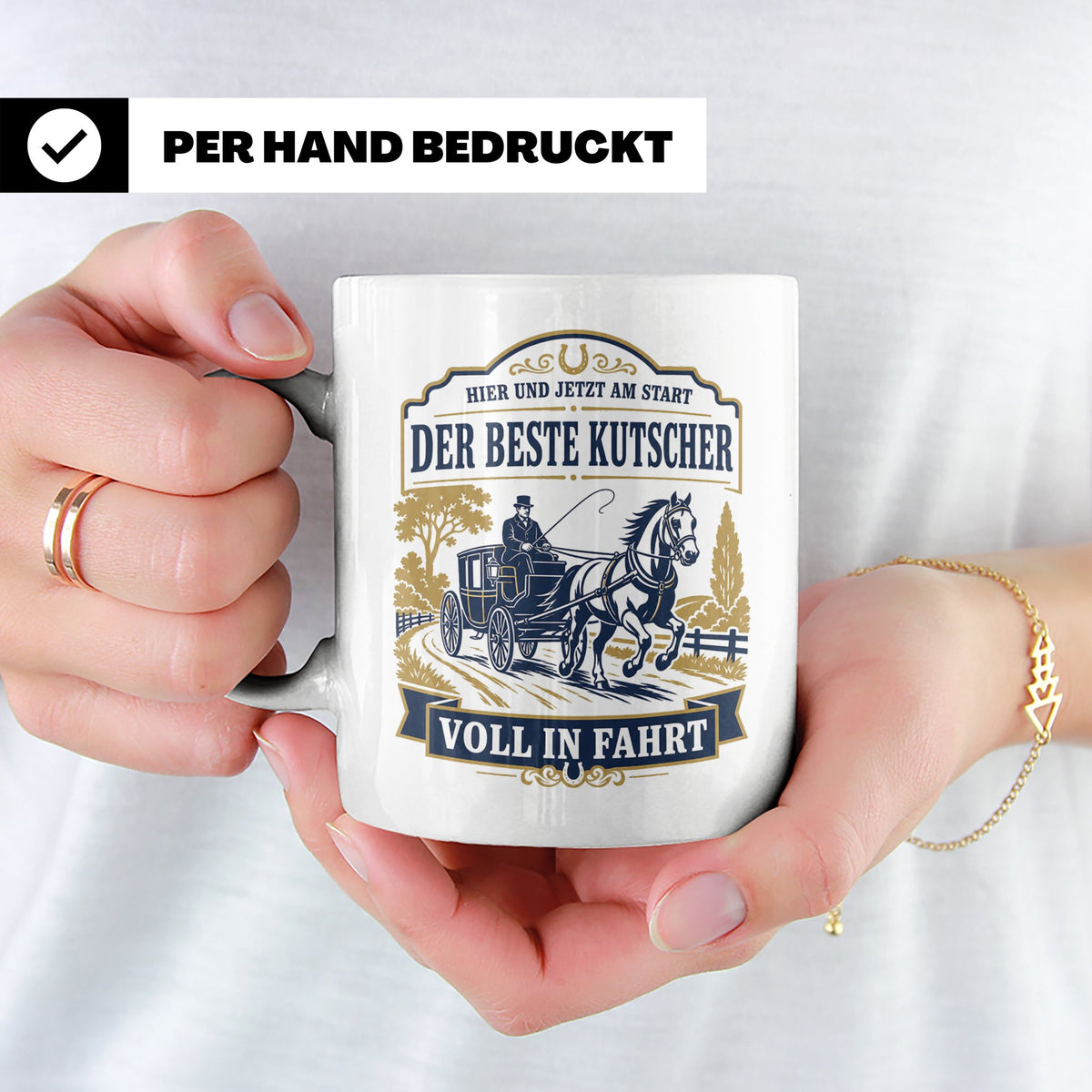 Kutscher Tasse Der beste Kutscher voll in Fahrt - Geschenk f – Weiß [farbe:weiß]