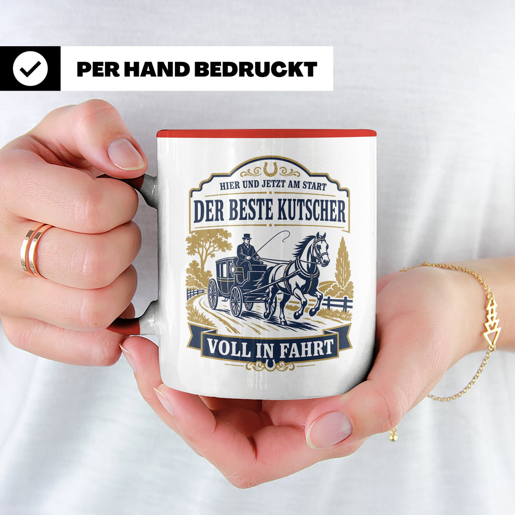 Kutscher Tasse Der beste Kutscher voll in Fahrt - Geschenk f – Rot [farbe:rot]