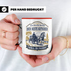 Kutscher Tasse Der beste Kutscher voll in Fahrt - Geschenk f – Rot [farbe:rot]