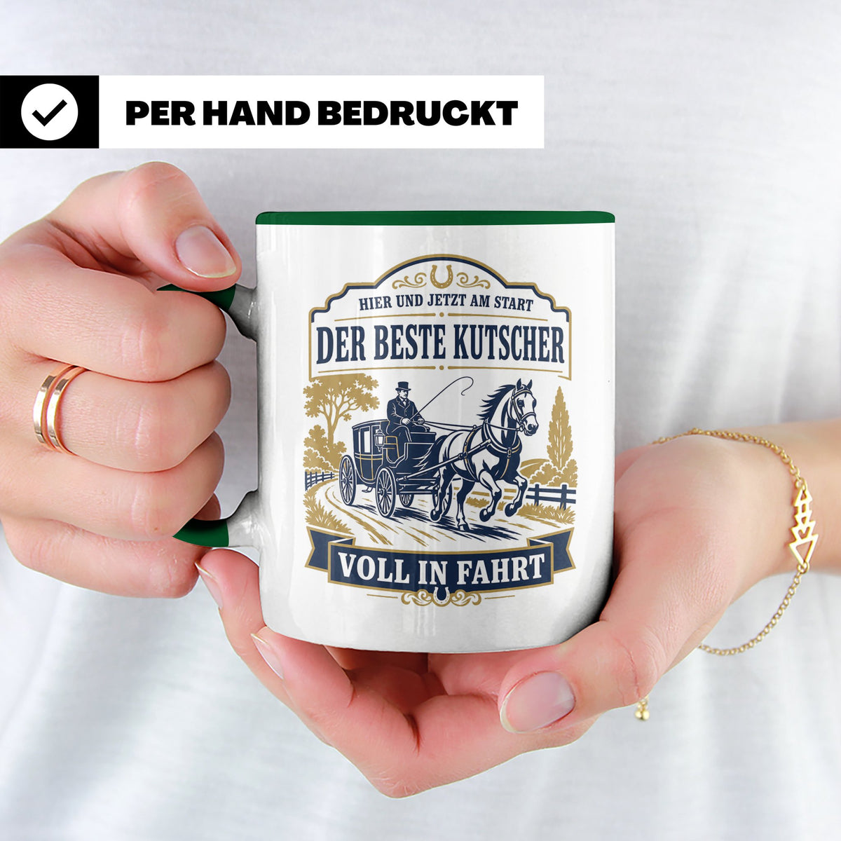 Kutscher Tasse Der beste Kutscher voll in Fahrt - Geschenk f – Grün [farbe:grün]