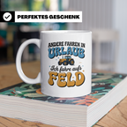 Tractor Tasse - Andere Urlaub, Ich Feld! Landwirt Geschenk,  – Weiß [farbe:weiß]