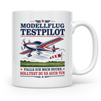 Modellflug Tasse Modellflug Testpilot falls ich mich ducke - – Weiß [farbe:weiß]