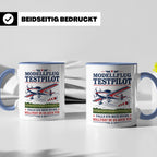 Modellflug Tasse Modellflug Testpilot falls ich mich ducke - – Blau [farbe:blau]