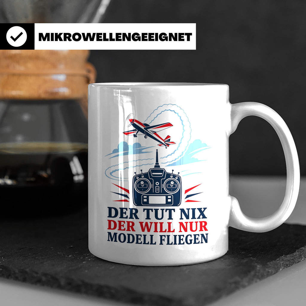 Modellflug Tasse Der tut nix der will nur Modell fliegen - G – Weiß [farbe:weiß]