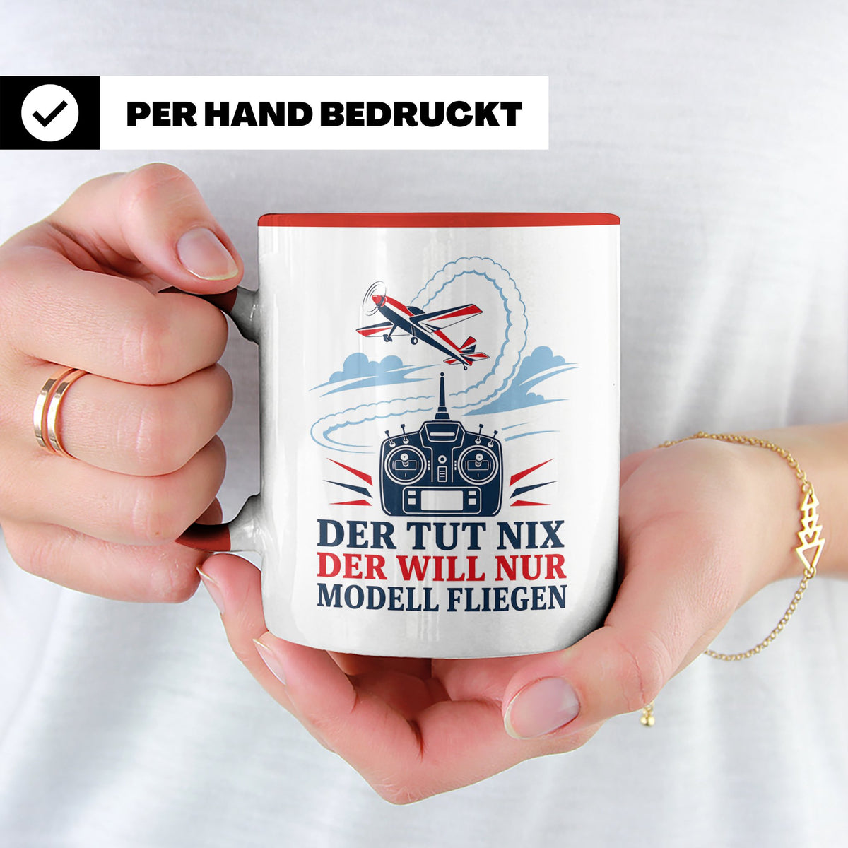 Modellflug Tasse Der tut nix der will nur Modell fliegen - G – Rot [farbe:rot]