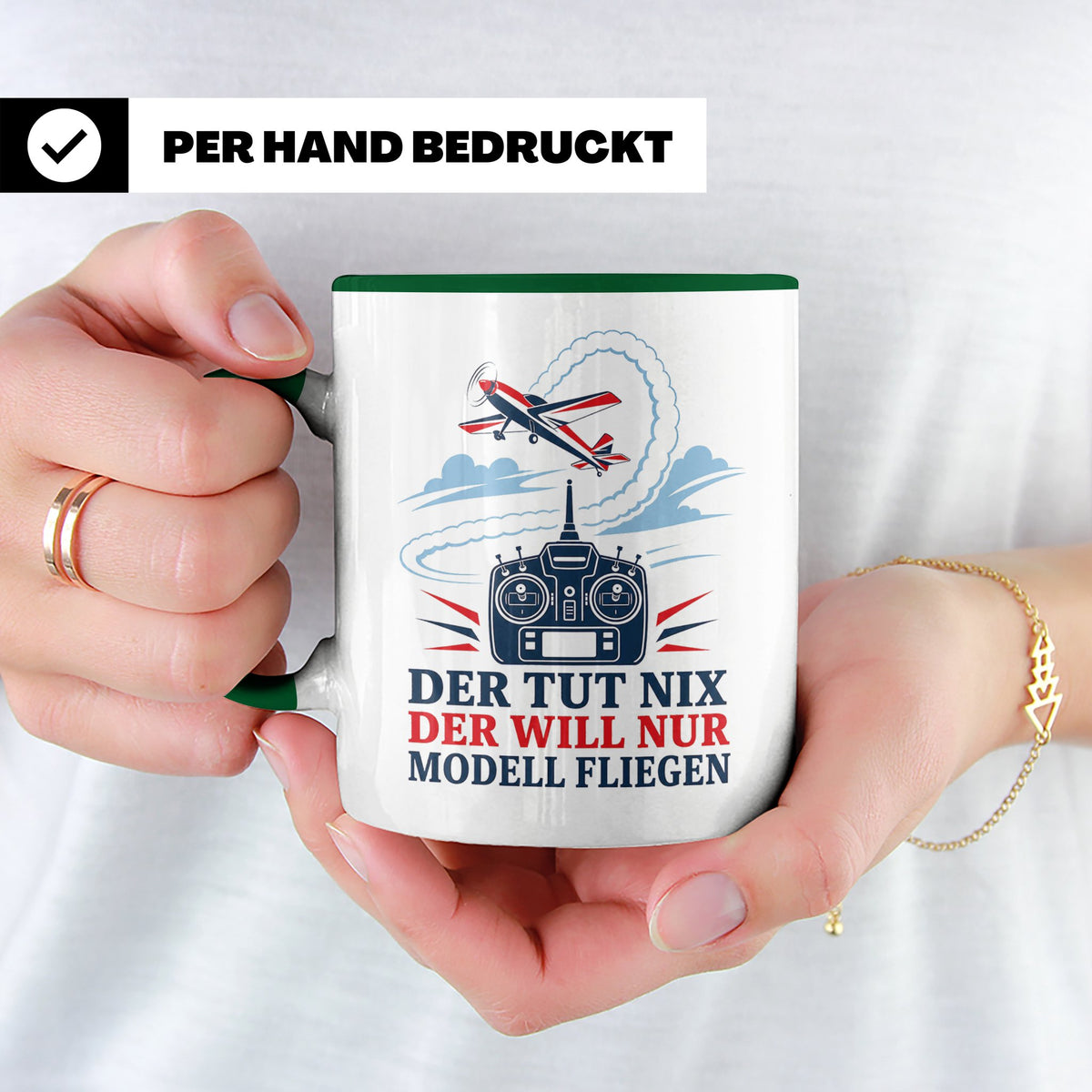 Modellflug Tasse Der tut nix der will nur Modell fliegen - G – Grün [farbe:grün]