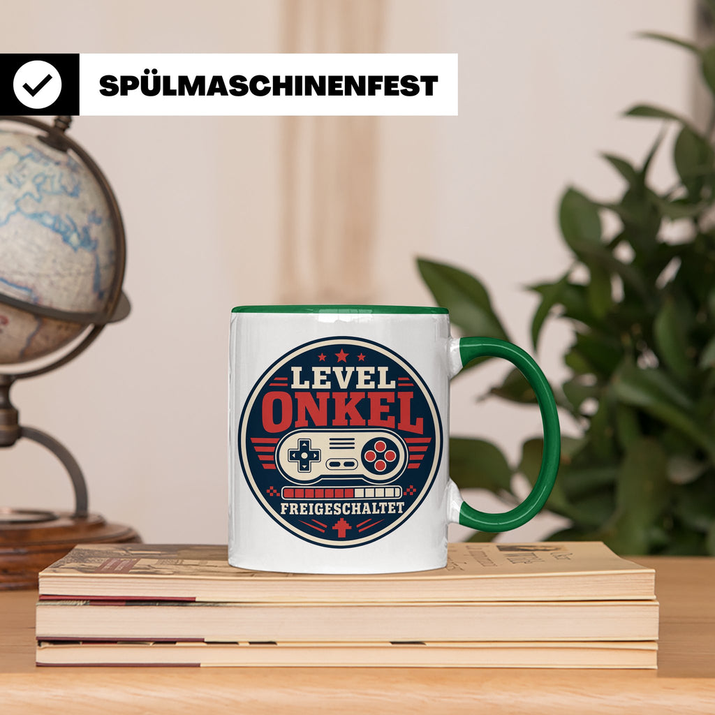 Onkel Tasse Level Onkel freigeschaltet - Geschenk für Bruder – Grün [farbe:grün]