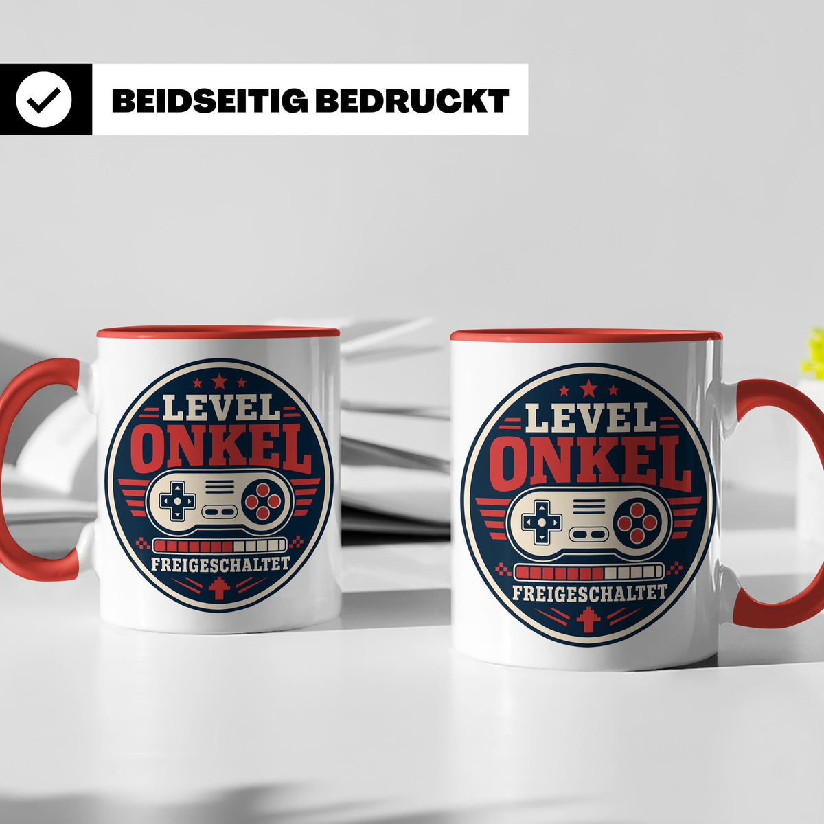 Onkel Tasse Level Onkel freigeschaltet - Geschenk für Bruder – Rot [farbe:rot]