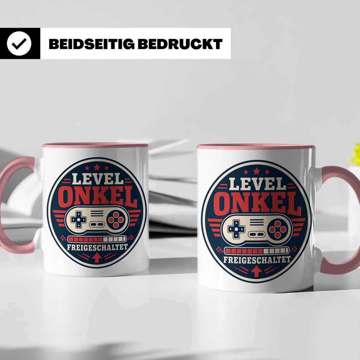 Onkel Tasse Level Onkel freigeschaltet - Geschenk für Bruder – Rosa [farbe:rosa]
