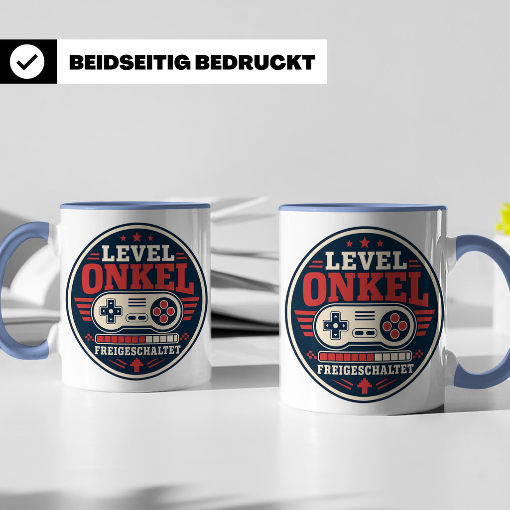Onkel Tasse Level Onkel freigeschaltet - Geschenk für Bruder – Blau [farbe:blau]